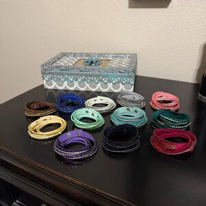 Beautiful Set of 12 Rhinestone Bracelets/Chocker Necklaces